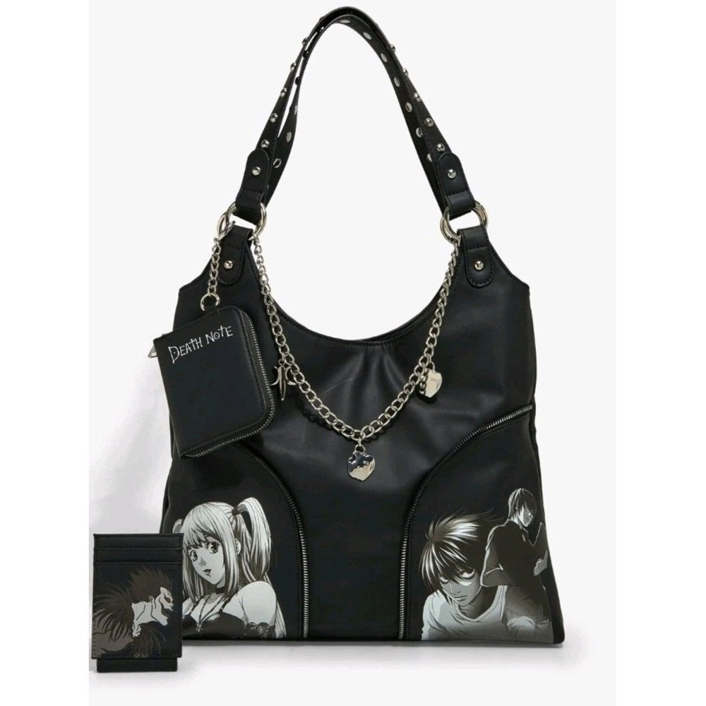 Death Note Misa Ryuk Slouchy Shoulder Bag Chain Charms & Coin Purse & Cardholder